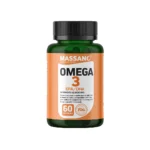 "Frasco de suplemento Omega 3 EPA DHA Massano 60 cápsulas"
